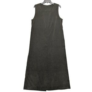 Match Jumper Dress Women XL Olive Green Sleeveless Maxi Faux Suede USA Made